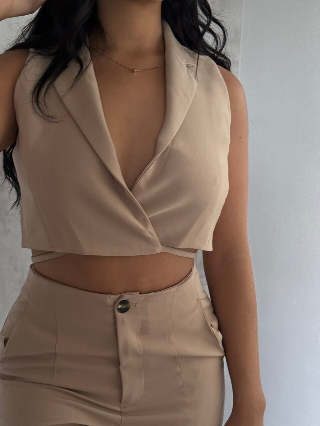 CROPPED VEST SET